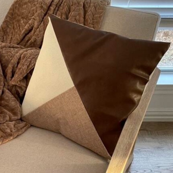 Brown Geometric Textured Throw Pillow Cover - Picture 6 of 8